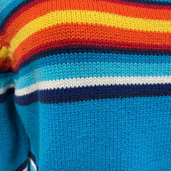 Vintage Y2K Lauren‎ Ralph Lauren Mock Neck Striped Sweater Bright Womens Large - Picture 4 of 13